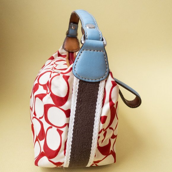 COACH VTG 2000’s Coach Mini Handbag Cream & Red C - Picture 9 of 10